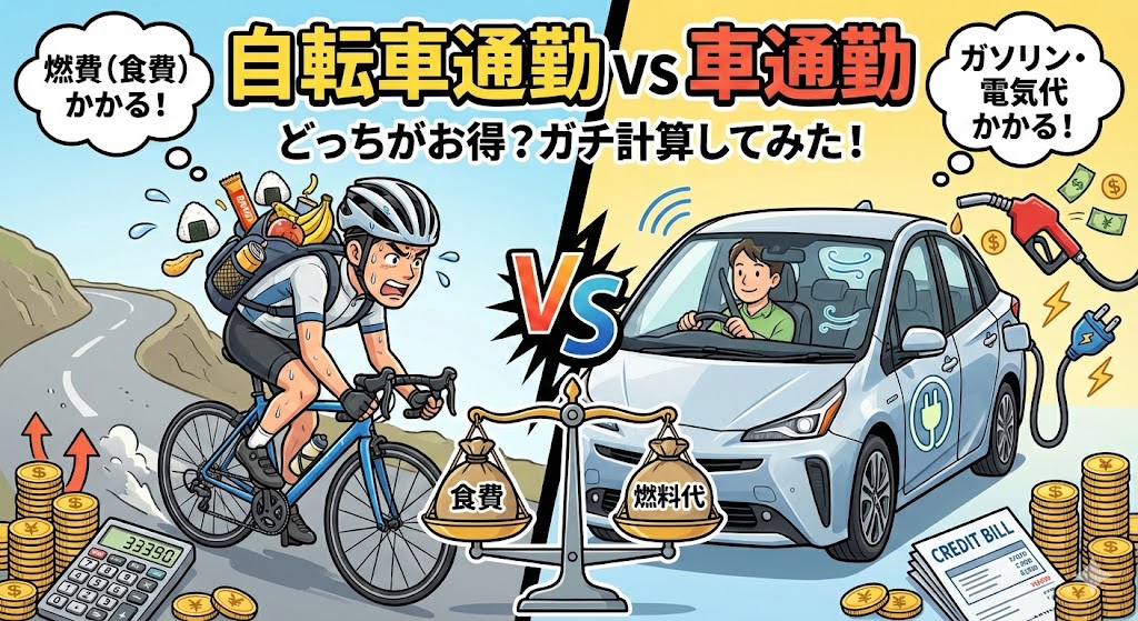 【永遠の論争(仮)】自転車通勤と車通勤、実際どっちがお得なの問題を本気で計算してみた