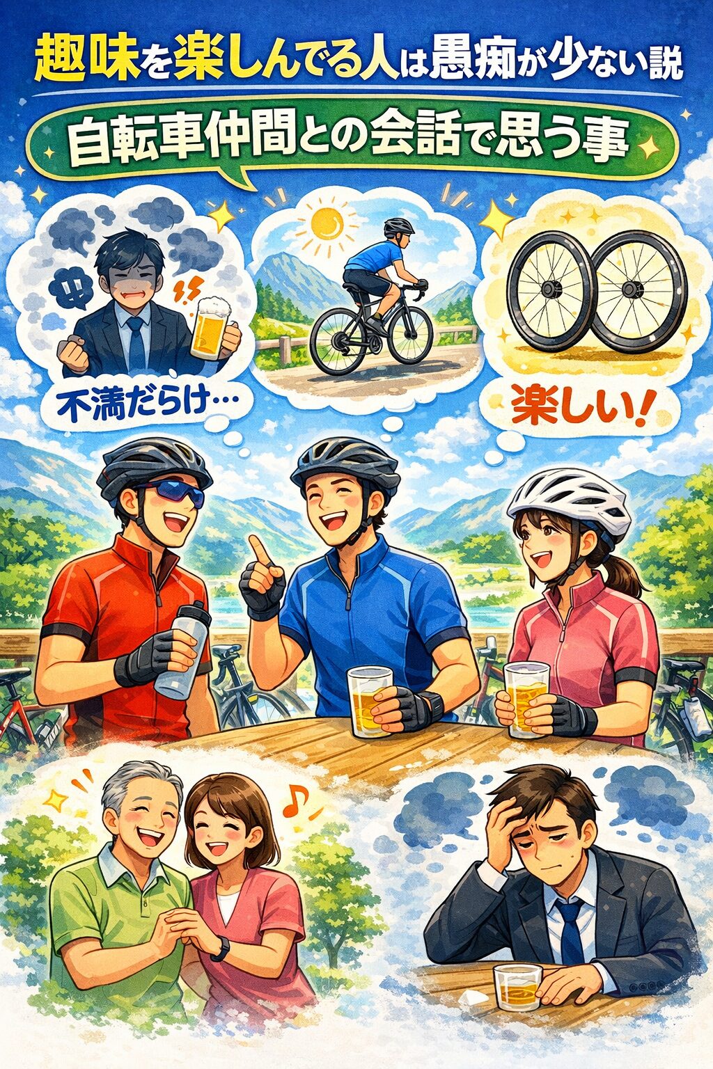 【趣味を楽しんでる人は愚痴が少ない説】自転車仲間との会話で思う事